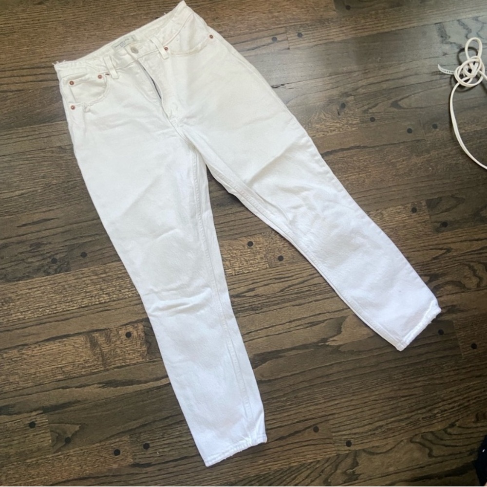 Abercrombie & Fitch White Straight Leg Jeans